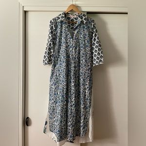 Ro’s Garden mixed floral cornflower dress.